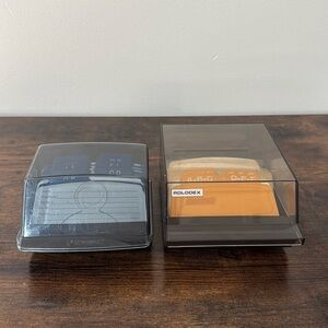Rolodex Card File Vintage Set Lot Dividers Petite Address Flip Case W/ Cards